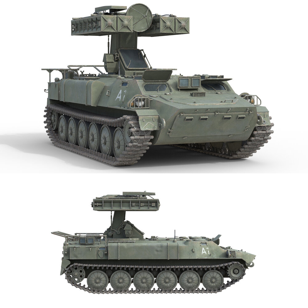 9K35 ストレラ-10 軍用地対空ミサイルシステム 3Dモデル
