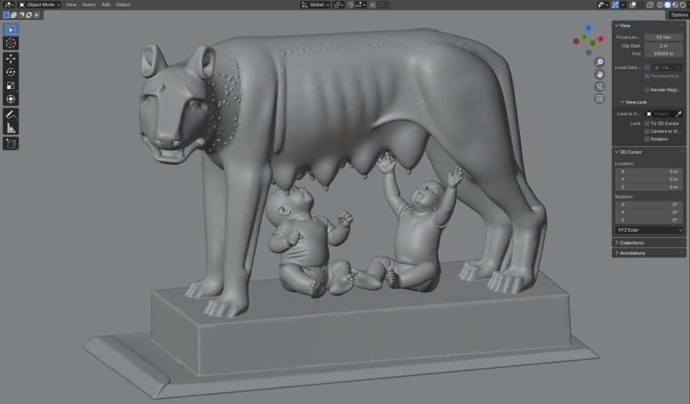 カピトリーノの雌狼像 3Dモデル - ダウンロード 彫刻 オン 3DModels.org