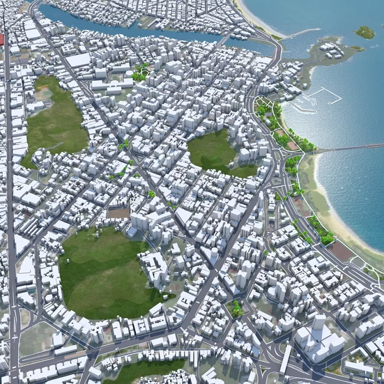 Grande Vitoria Brazil 70km 3D model