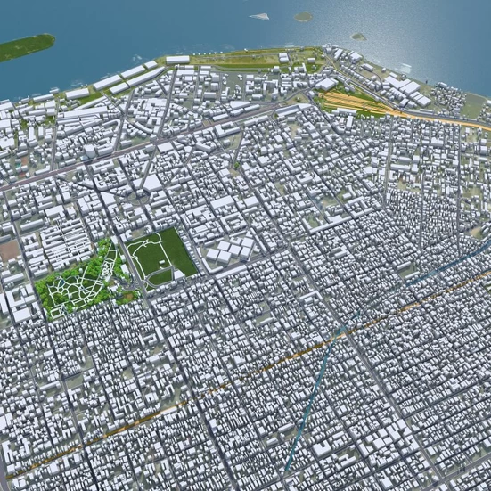 Kinshasa Brazzaville Dr Congo 45km AI 3D model