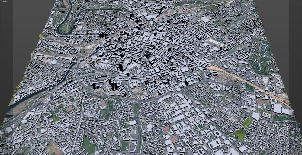 Manchester Downtown United Kingdom 7km 3D model - Download City on ...