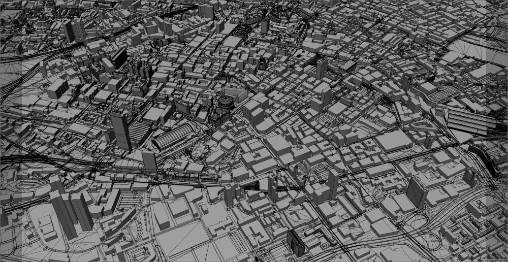 Manchester Downtown United Kingdom 7km 3D model - Download City on ...