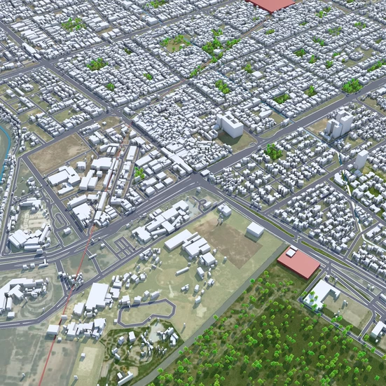 Noida City Uttar Pradesh India 35km 3D model