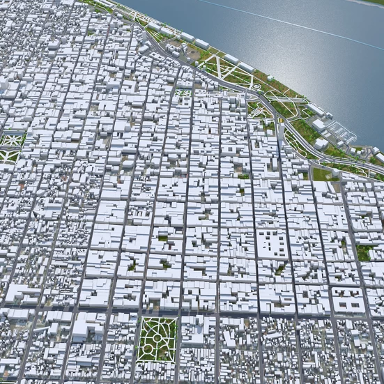 Rosario Argentina 25km 3D model