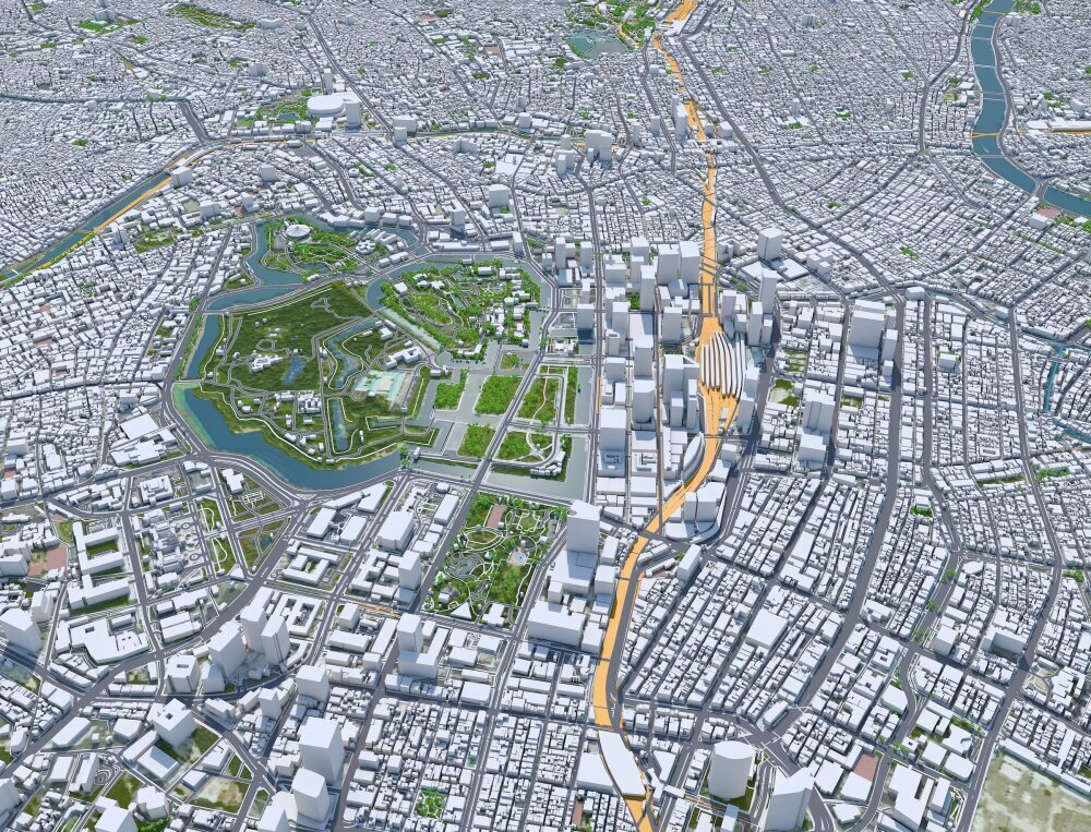 Tokyo City Japan 80km 3D model - Download City on 3DModels.org